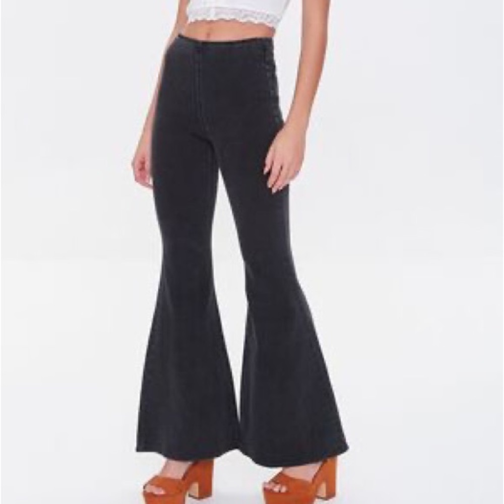 High waisted black flare jean nwot
